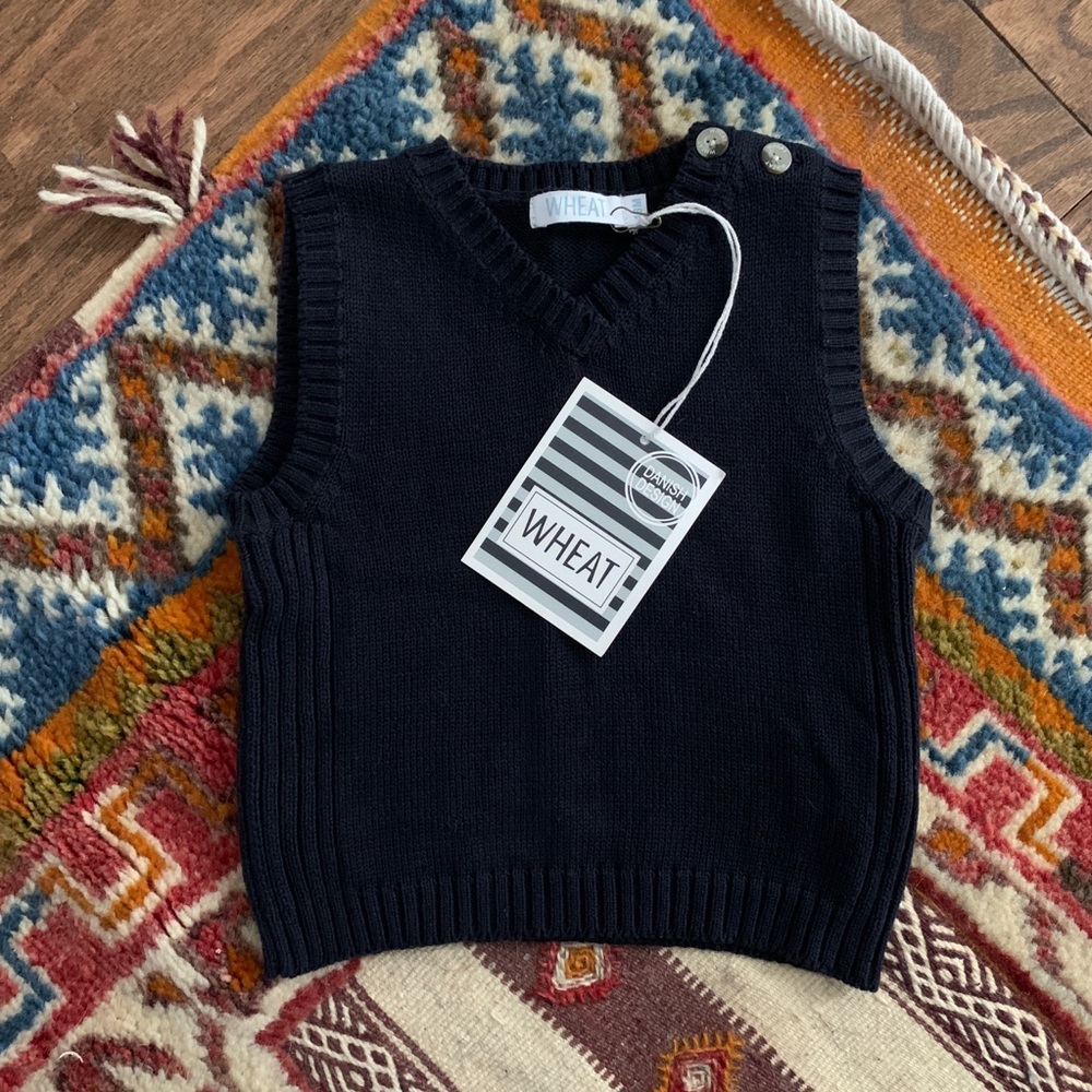 WHEAT Danish Brand blue vest 18 months